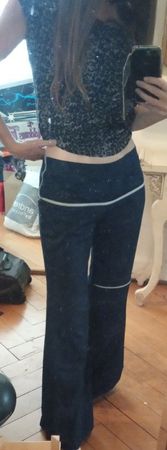 Luscious Designer Schlaghose mit Reissverschluss Gr 2 NP 179