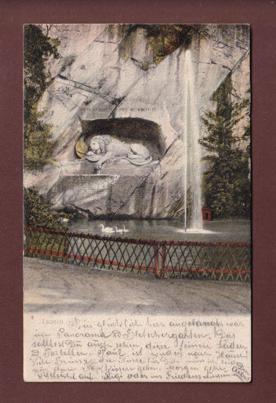 Cartes postales: LUZERN - Löwendenkmal - 1905 – D'occasion à Pully par nicecards-shop