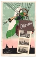 Leporello-AK Dresden, Heissluftballon mi