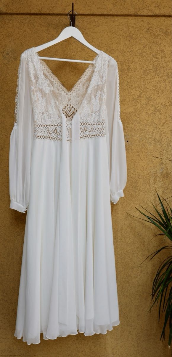 Vestiti: Abito da sposa bianco Boho pizzo maniche lunghe Petite – Usato da Glis venduto da dor_b2nc 2