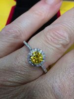 Bague argent avec diamant de moissanite 0,5 ct certifié GRA