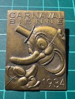 CARNAVAL BIEL BIENNE 1934, ABZEICHEN/BROSCHE, SEHR SCHÖN