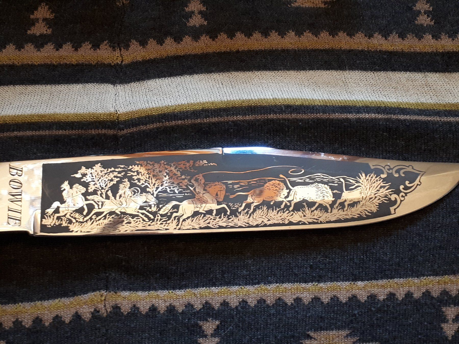 Accessori: BOWIE Messer mit Indianer Büffel Szene – Nuovo (secondo la descrizione) da Kerns venduto da KIRSCHE06 1