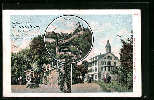 Cartoline postali: St. Iddaburg b. Gähwil, Ortspartien mit – Usato da Berlin venduto da bartko-reher