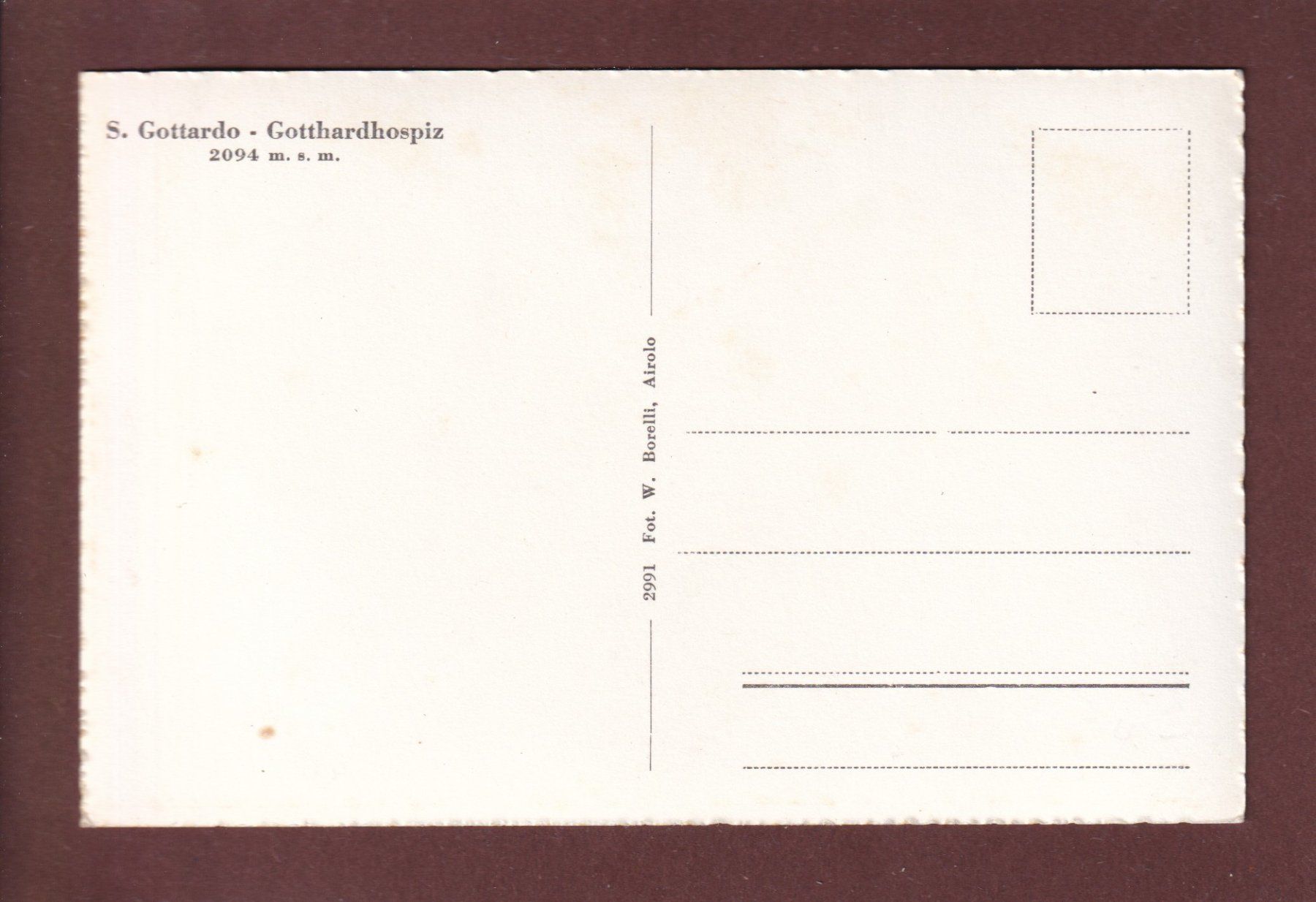 Ansichtskarten: S. GOTTARDO / GOTTHARD-HOSPIZ – Gebraucht aus Pully von nicecards 1