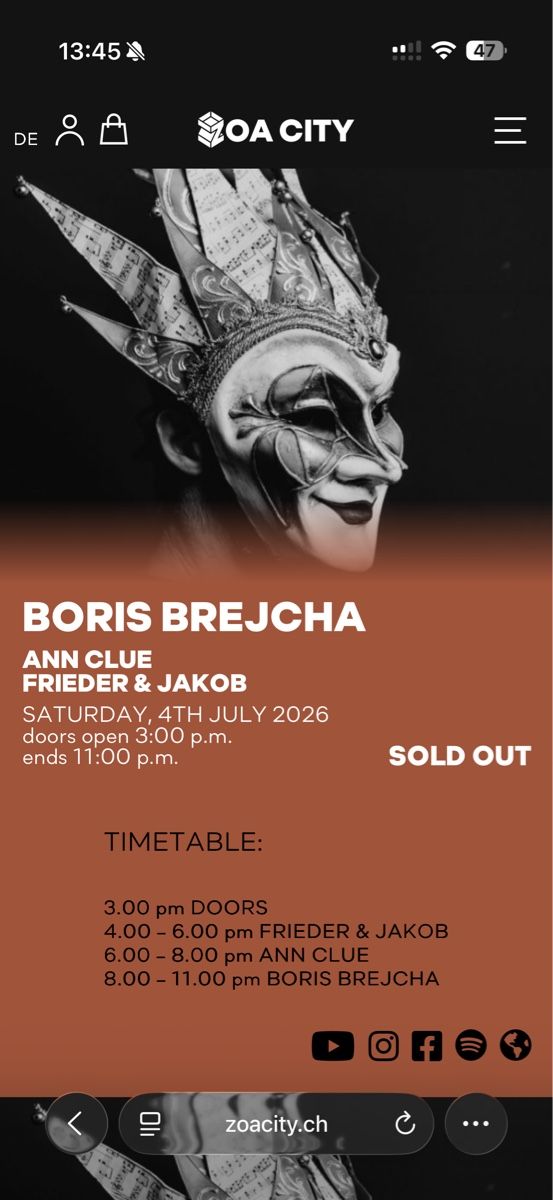 Tickets: ZOA Brechja – Neu und originalverpackt aus Kilchberg von jhu_cpc6