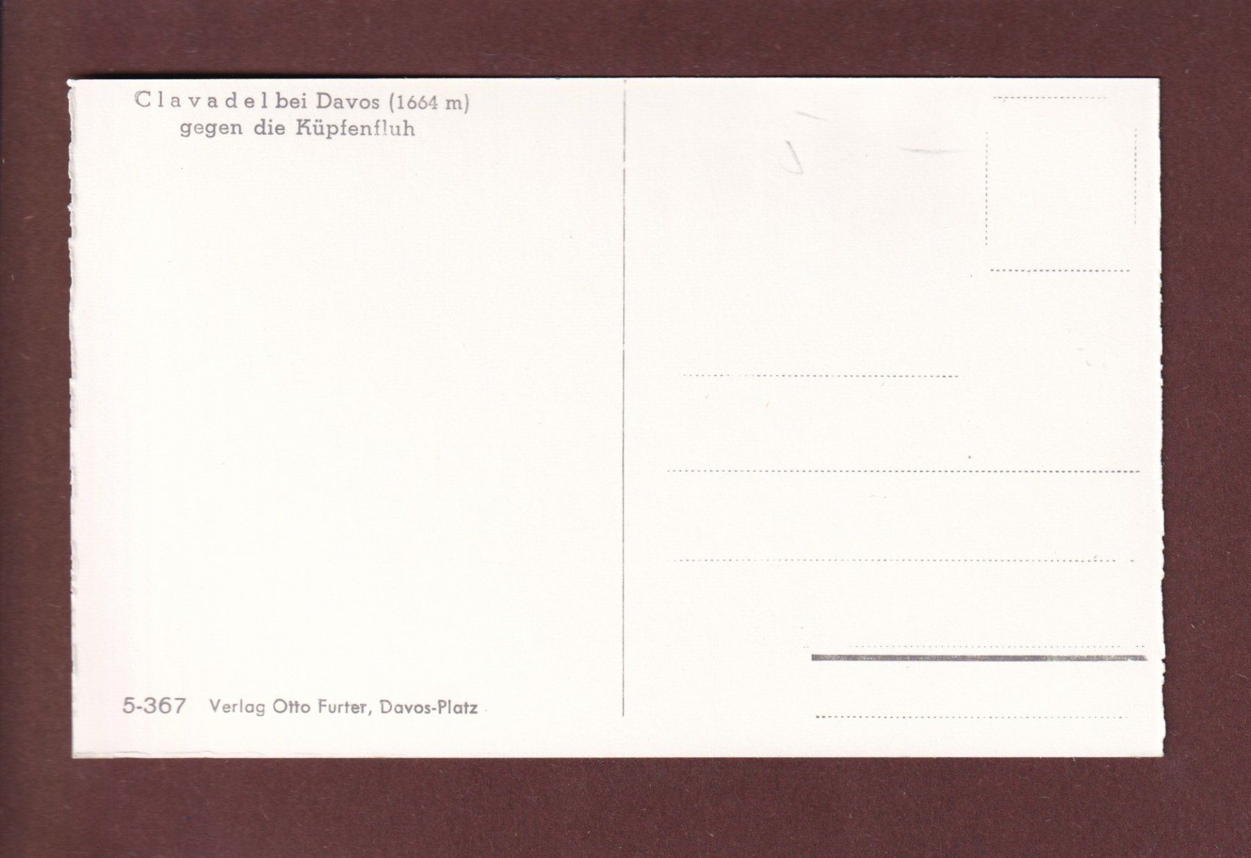 Cartes postales: DAVOS-CLAVADEL – D'occasion à Pully par nicecards 1