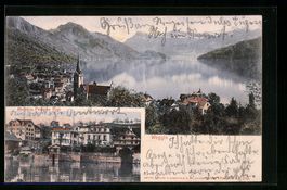 Weggis, Ortsansicht mit Hotel u. Pension