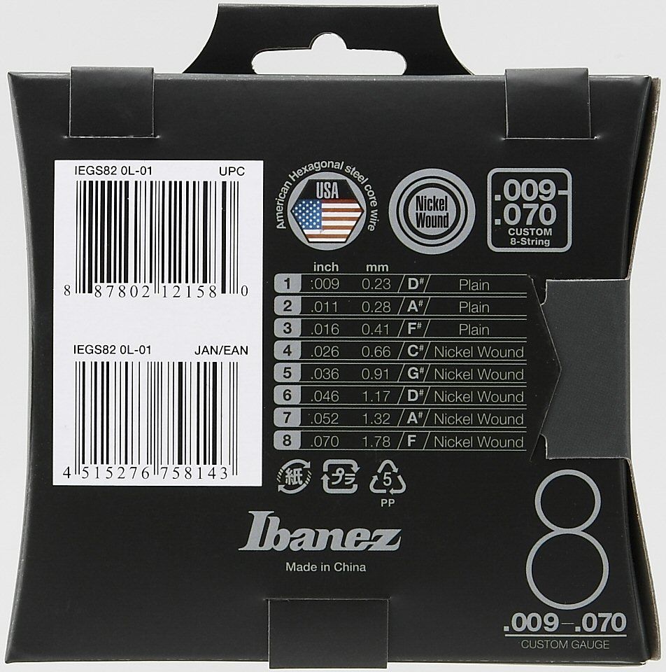 Ibanez Strumenti musicali: Ibanez Electric Guitar Strings - 8-String!!!!! – Nuovo e nell'imballaggio originale da Zofingen venduto da Rodeln 1