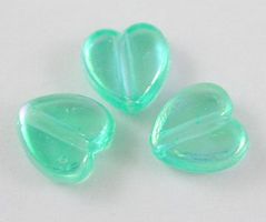 Acrylperlen Herz Transparent Grün 8mm / 20St.