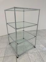 USM Haller Regal 4 Glas-Tablare (verchromt)