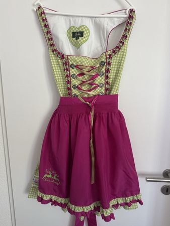 Dirndl Wiesnkönig grün kariert rosa Grösse 38