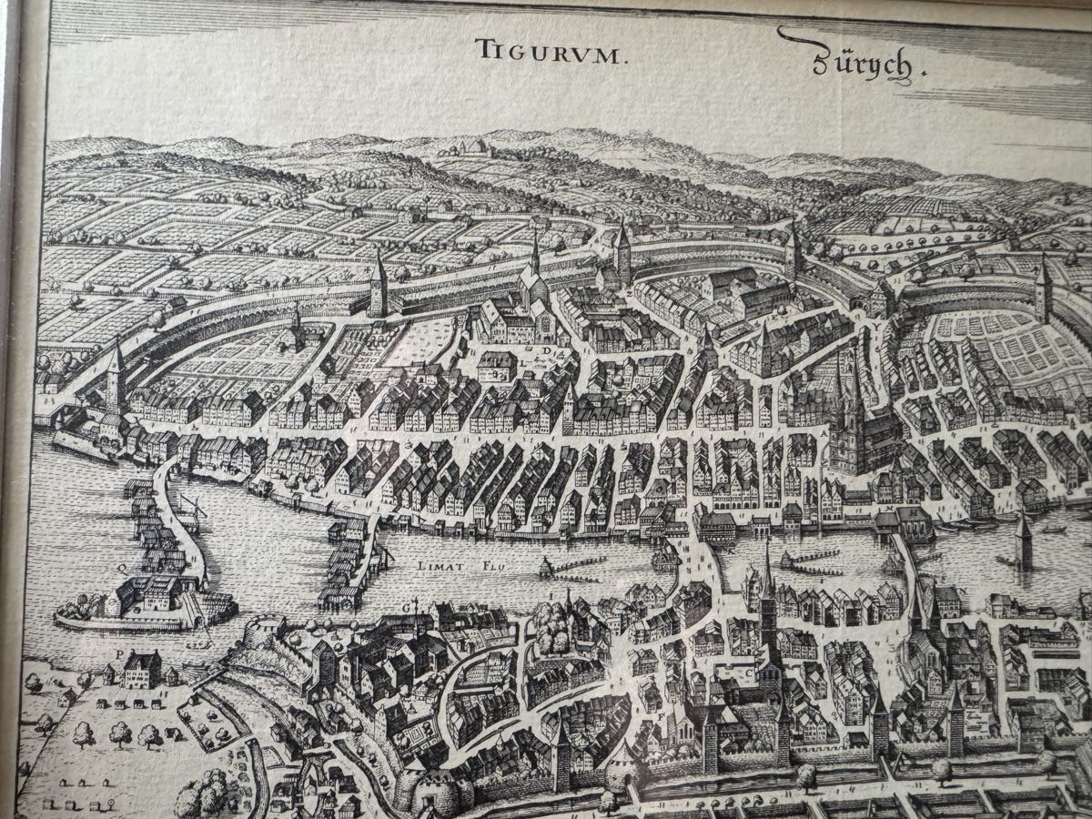 Incisioni: Antike Gravur von Zürich – Nuovo (secondo la descrizione) da Binningen venduto da JCMartin1 3