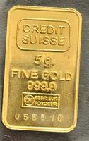 Schweiz - Goldbarren 5 Gramm 999.9 - Credit Suisse