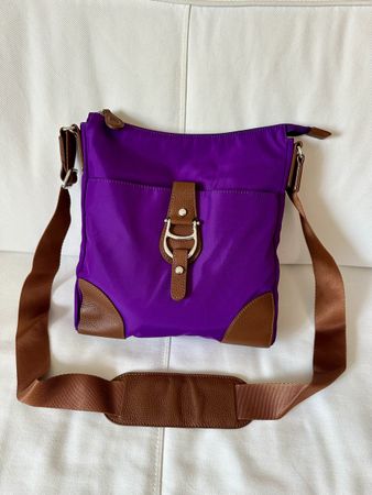Aigner Purple/Brown Nylon and Leather