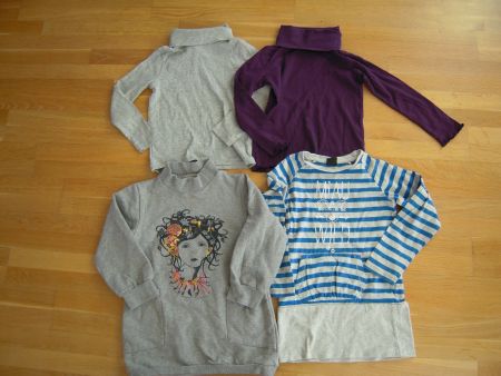 4 Pullover (2 Rollkragenpullover +2 Longpullover) Gr 98 104