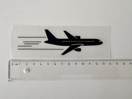 Flugzeug Aufkleber Schwarz 14cm neu