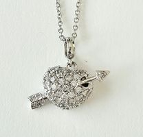 Silber 925 Anhänger Herz, romantisch & brillant - Neu
