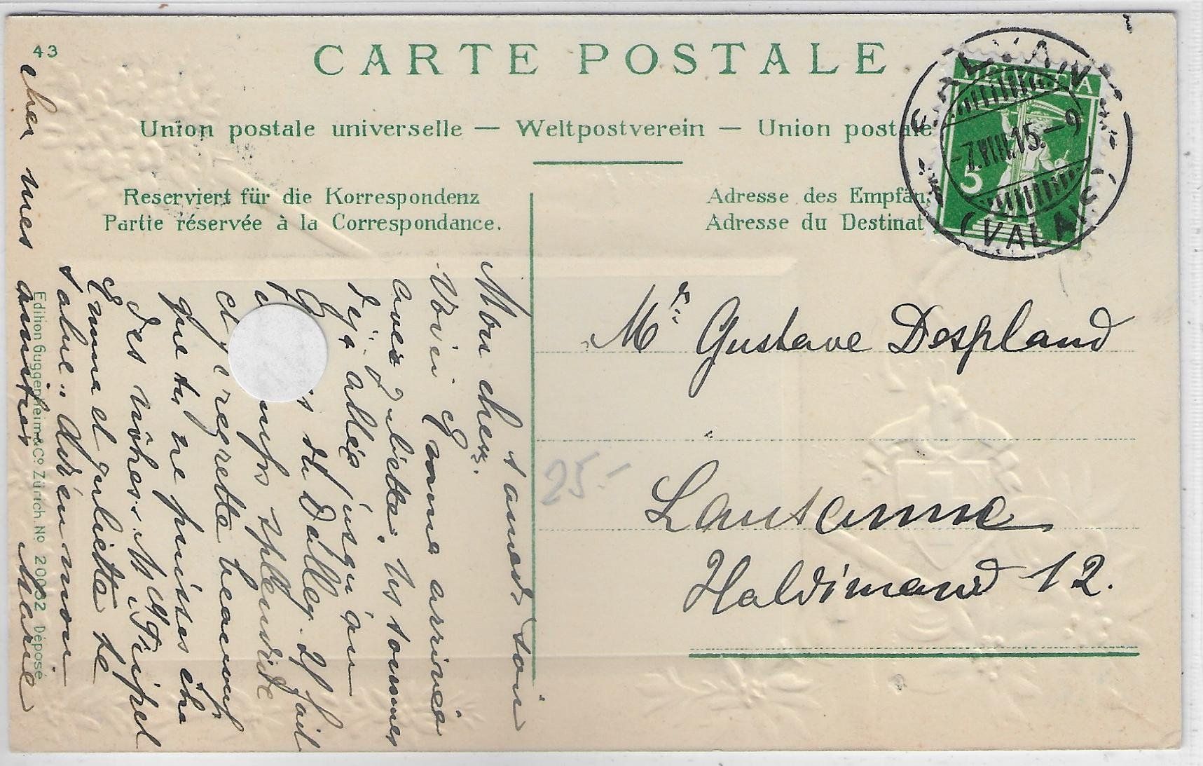 Cartoline postali: Salvan - Vue generale - Präge-Litho mit Gems – Usato da Ettingen venduto da Kartenplanet 1