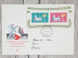 CL07 Enveloppe + Timbre Suisse 1955