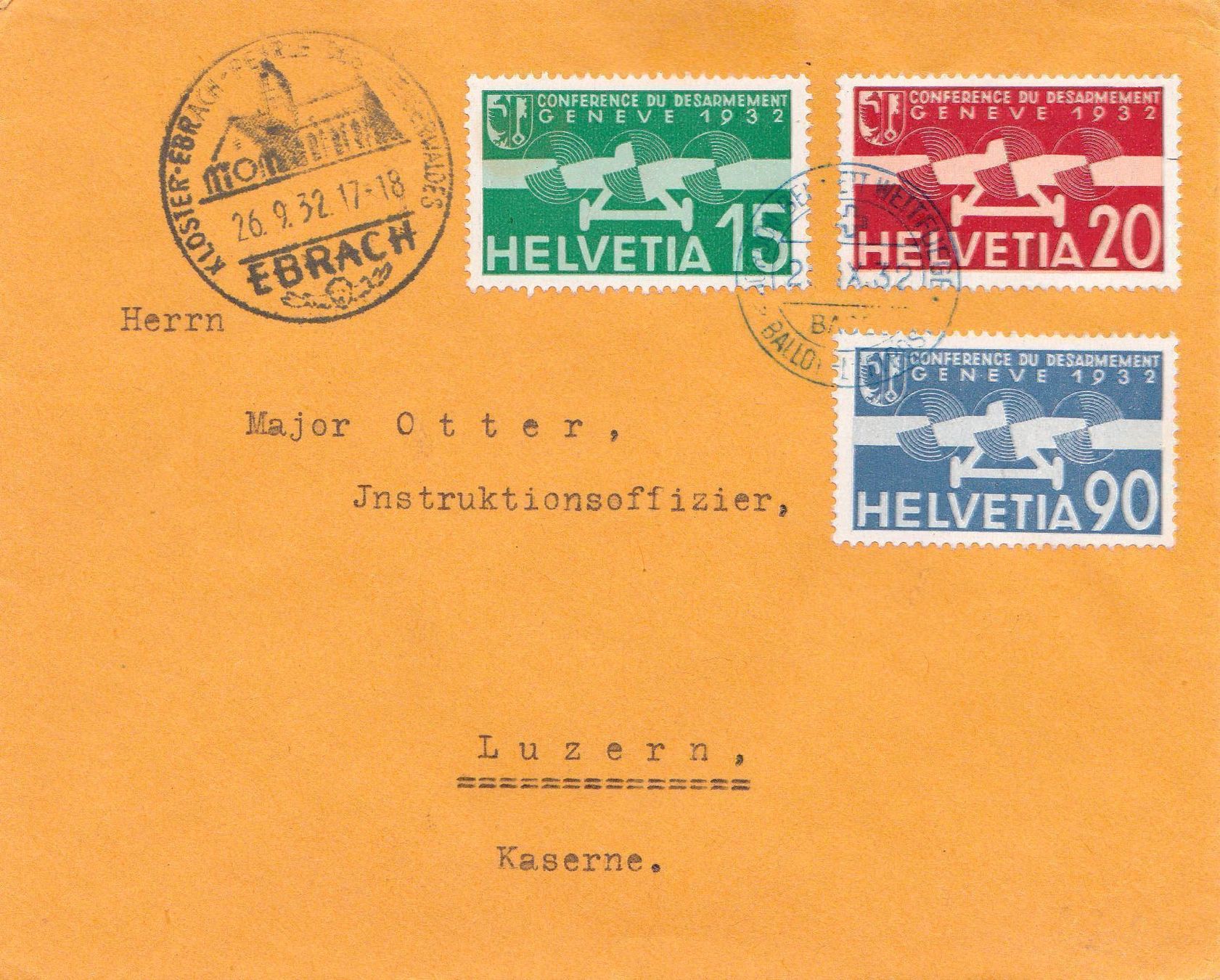 Tous les timbres: F16-18 auf Flugbrief, SBK 120.-+ – D'occasion à Wenslingen par riger11
