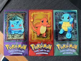 Pokemon Charmander Bisasam Squirtle Holo Topps Boxtopper
