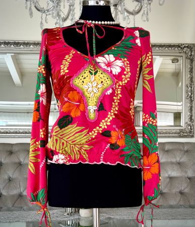 🌺 «muchacha» Haute Couture Bluse, Gr. S  - NP 199.-