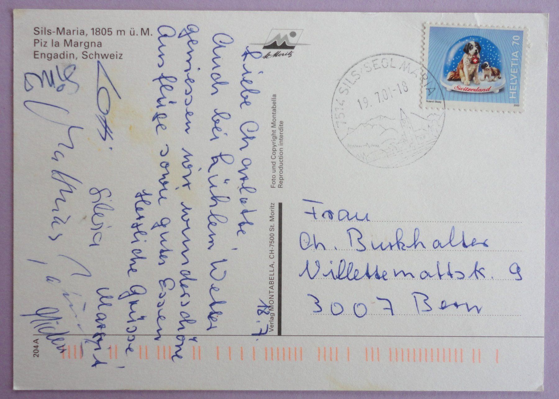 Cartoline postali: Sils-Maria 1805 m ü.M. – Difettoso da Fétigny venduto da Billy2miny 1