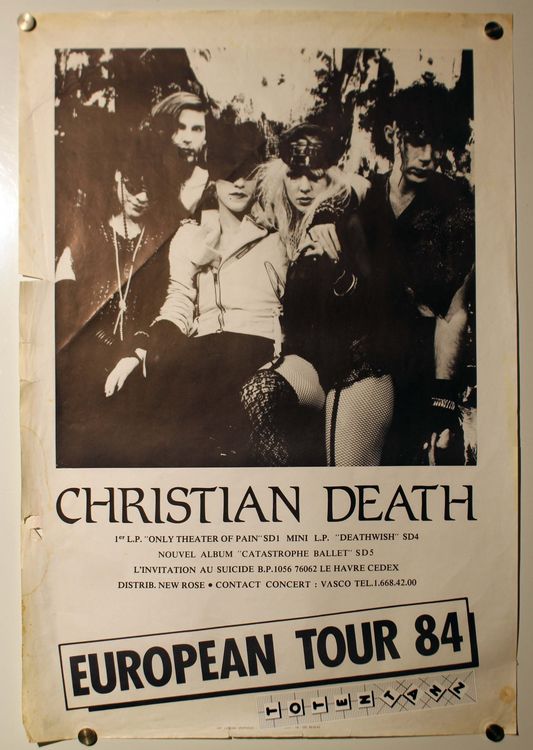 CHRISTIAN DEATH Tour Poster 1984 Acheter sur Ricardo