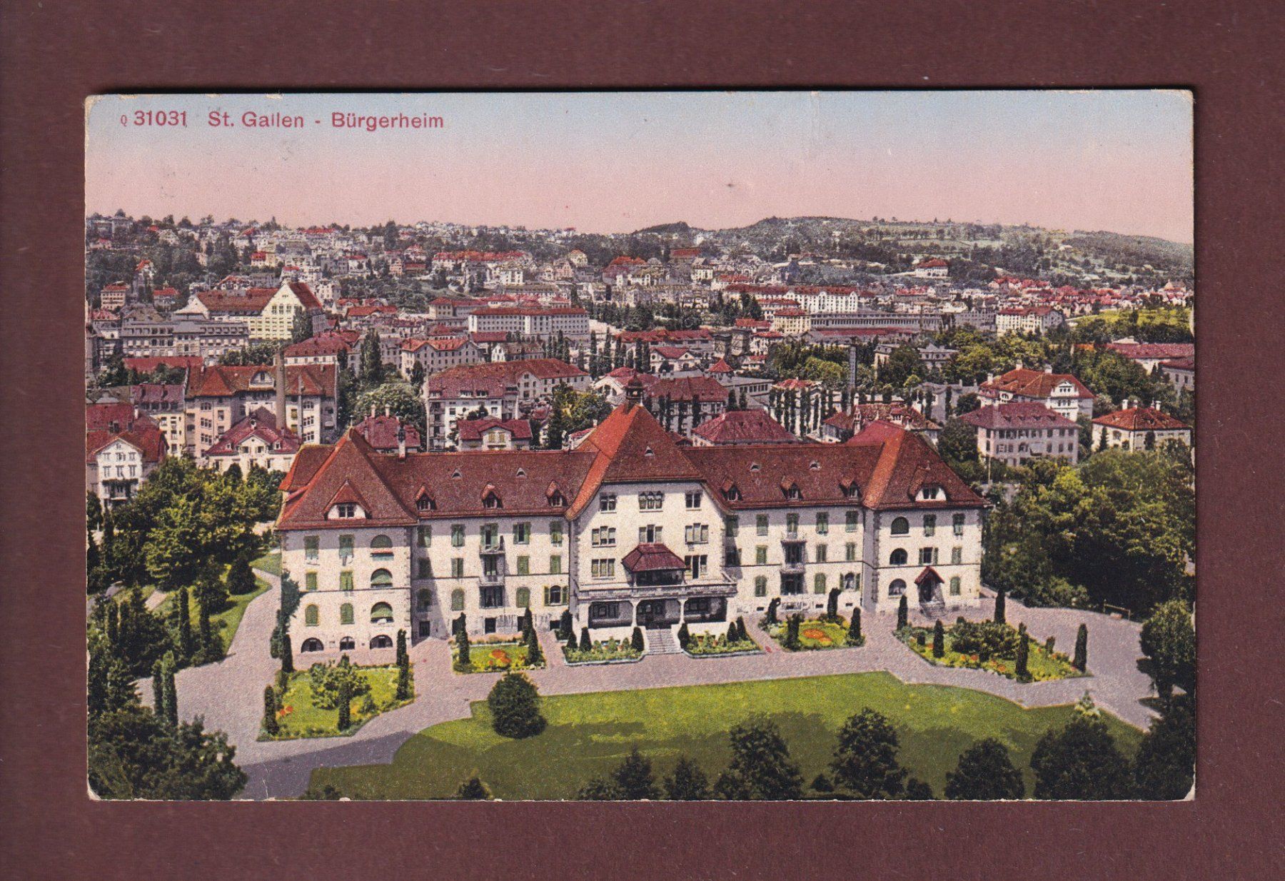 Cartoline postali: ST. GALLEN - Bürgerheim - 1918 – Usato da Pully venduto da nicecards