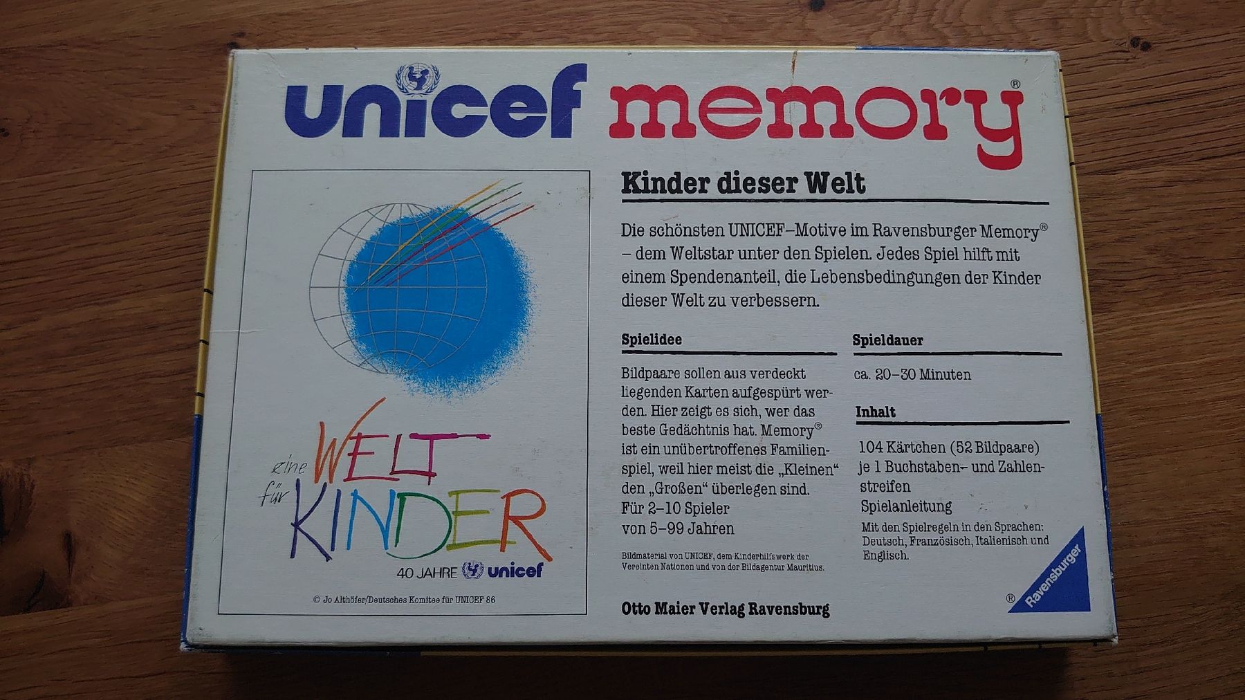 Ravensburger Giochi: UNICEF Memory von Ravensburger – Usato da Pfäffikon SZ venduto da Wild0 1
