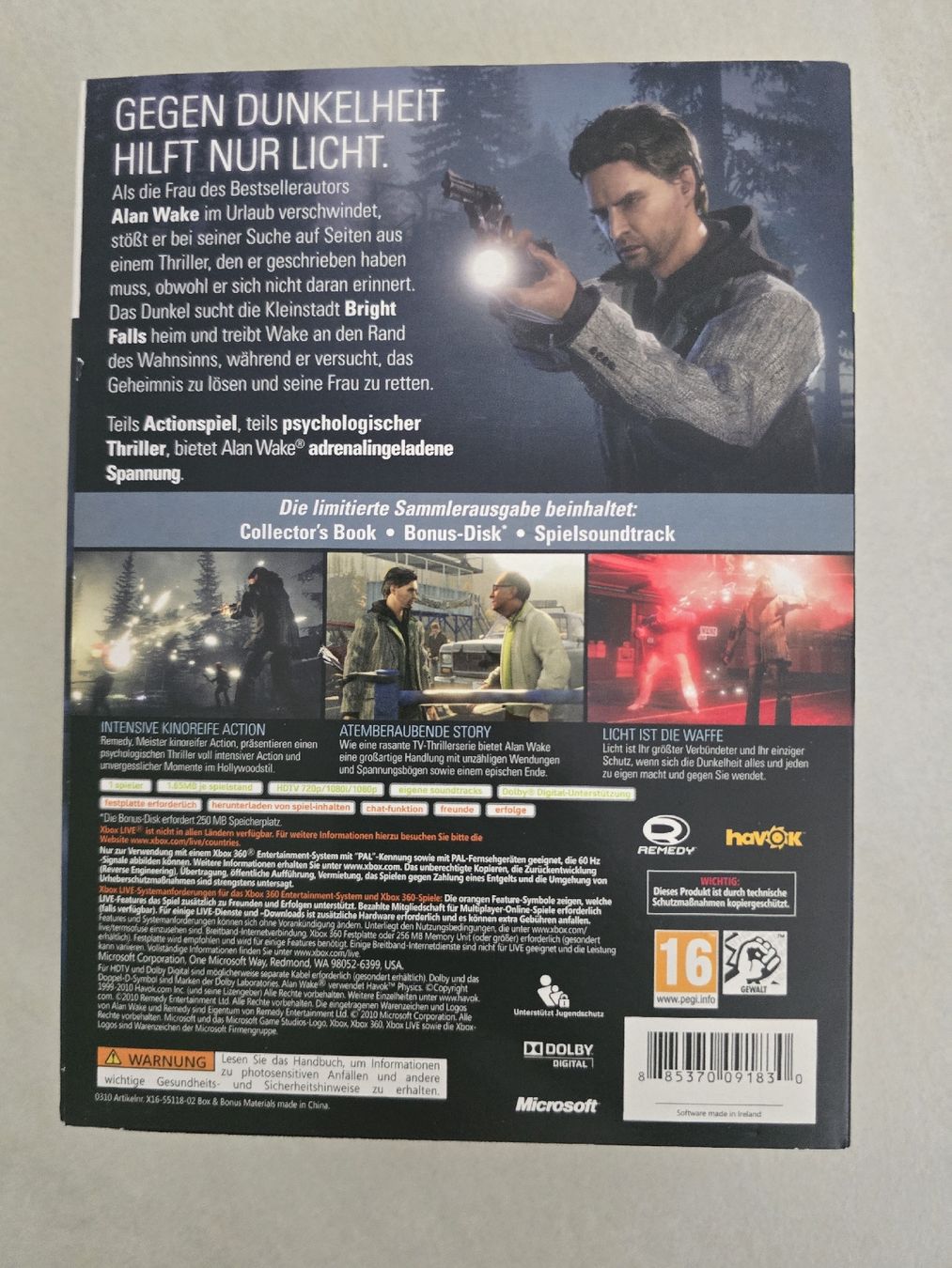 Microsoft Giochi: Alan Wake Limited Collector's Edition Xbox 360 – Usato da Füllinsdorf venduto da master_mind 1