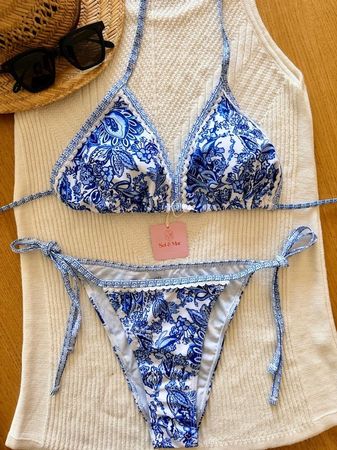 💥SALE!! Bikini Blau Weiss Gr. M – Gratis Versand + Modelle
