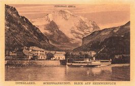 Interlaken (BE) Schiffsankunft mit Blick Dampfschiff