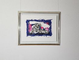 Rolf Knie "Brüllender Tiger" Serigraphie, handsigniert