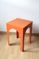 Space Age Beistelltisch Orange Retro 70er Stil Metall Design