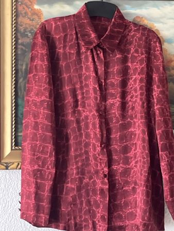 Bluse💯Reine SatenSeide  (K6)Gereinigt Top Neuwertig Gr.M-L,