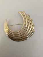 Vintage Brosche 80er Jahre goldfarben- Art Deco Pierre Lang