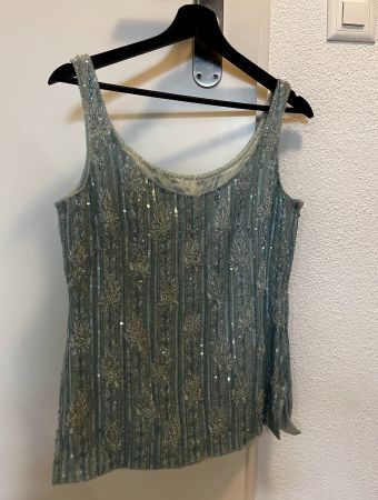 50% SALE LAST CHANCE Escada Designer Pailetten/Seidentop