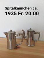 2 Spitalkännchen ca. 1935 Edelstahl Chrom glänzend