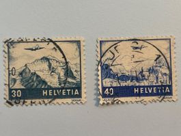 1948, Farbänderung der Landschaftsbilder, F43-44, gestempelt