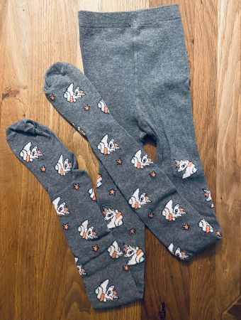 Warme Strumpfhose EINHORN, 134-140cm, Baumwolle