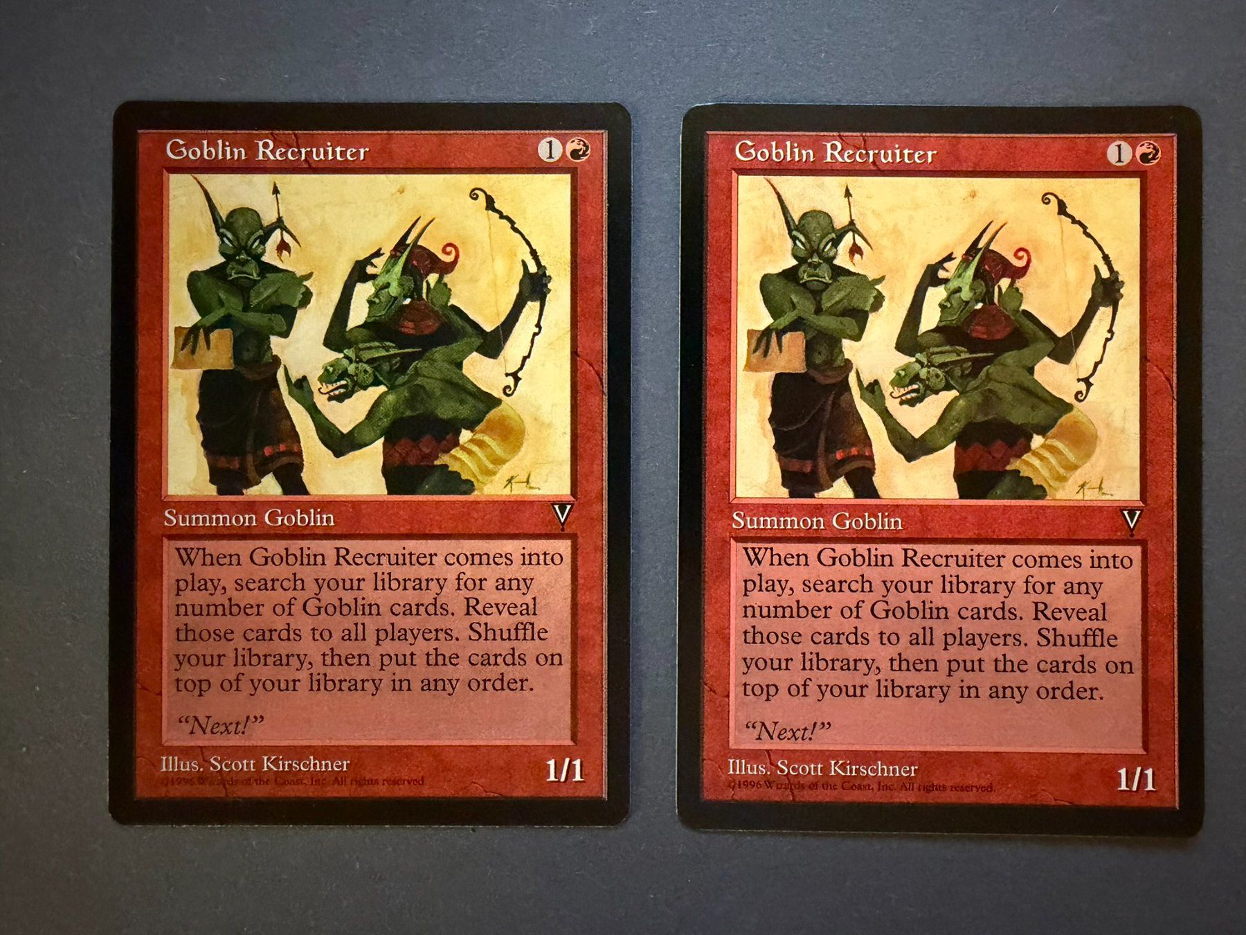 Magic The Gathering Carte collezionabili: 2x Goblin Recruiter // Visions // Magic – Usato da Binz venduto da Tempelritter