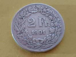 Schweiz 2 Franken 1901 B Silber ***Auflage 50'000 Stück***