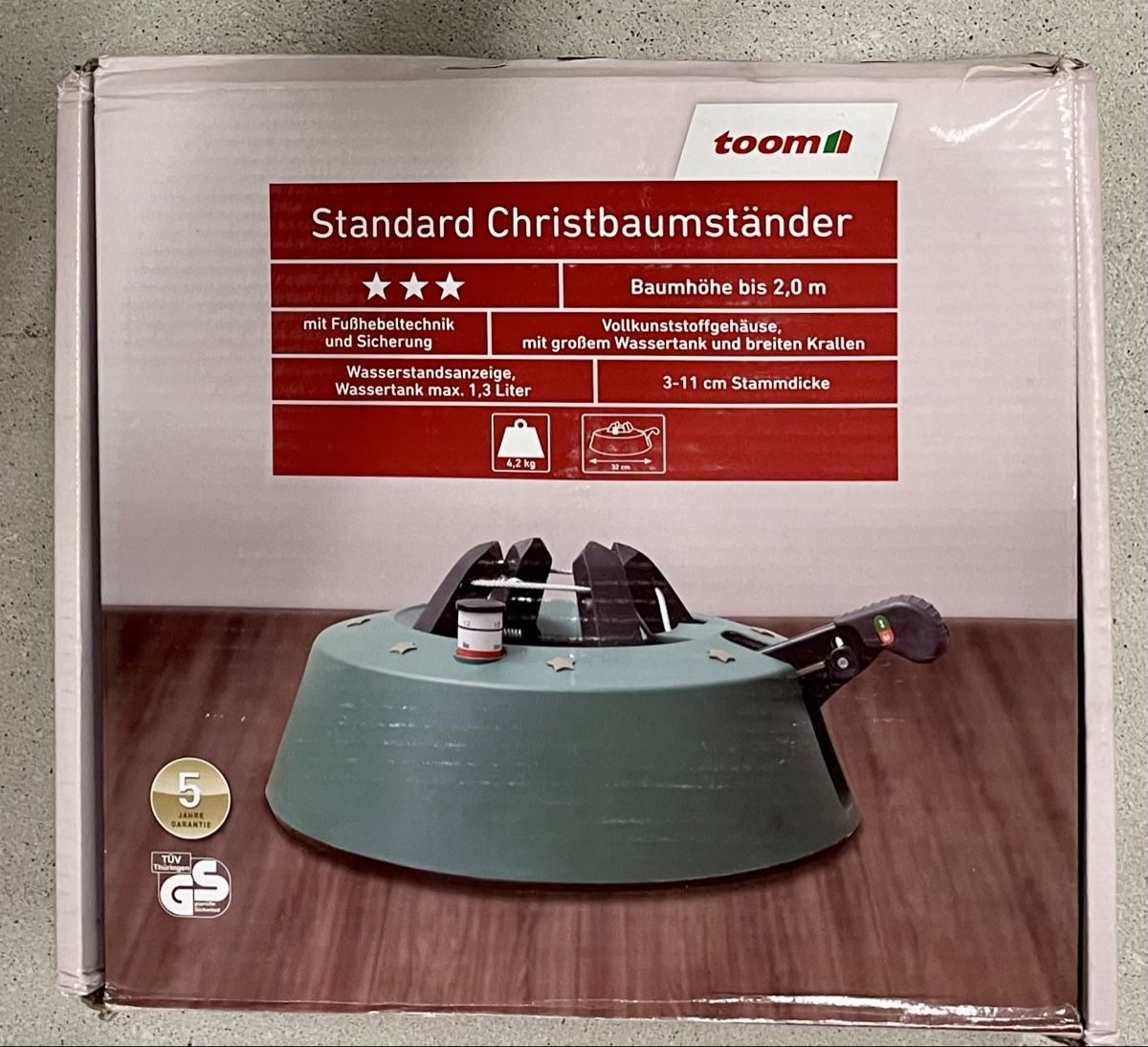 Basi per albero di Natale: Weihnachtsbaumständer mit Fusshebeltechnik & Wassertank toom – Nuovo (secondo la descrizione) da Adliswil venduto da NT15