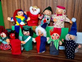 10 Fingerpuppen Neu verschiedene Marken Handarbeit Vintage