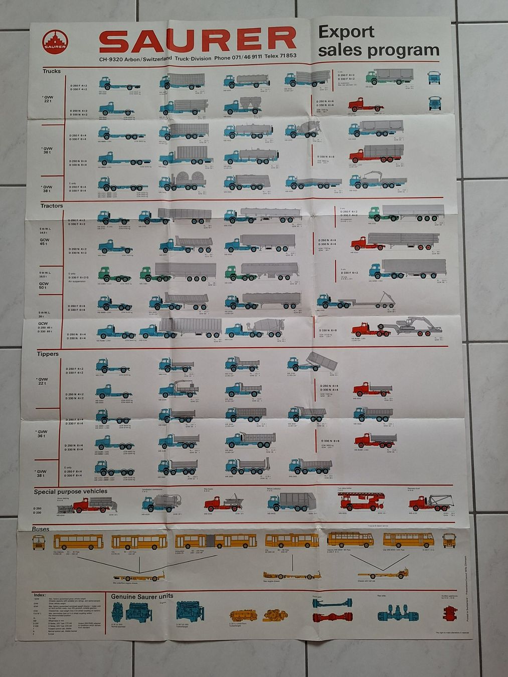 Saurer Documenti: Prospekt Saurer Export-Programm – Usato da Lohn-Ammannsegg venduto da Beo71 1
