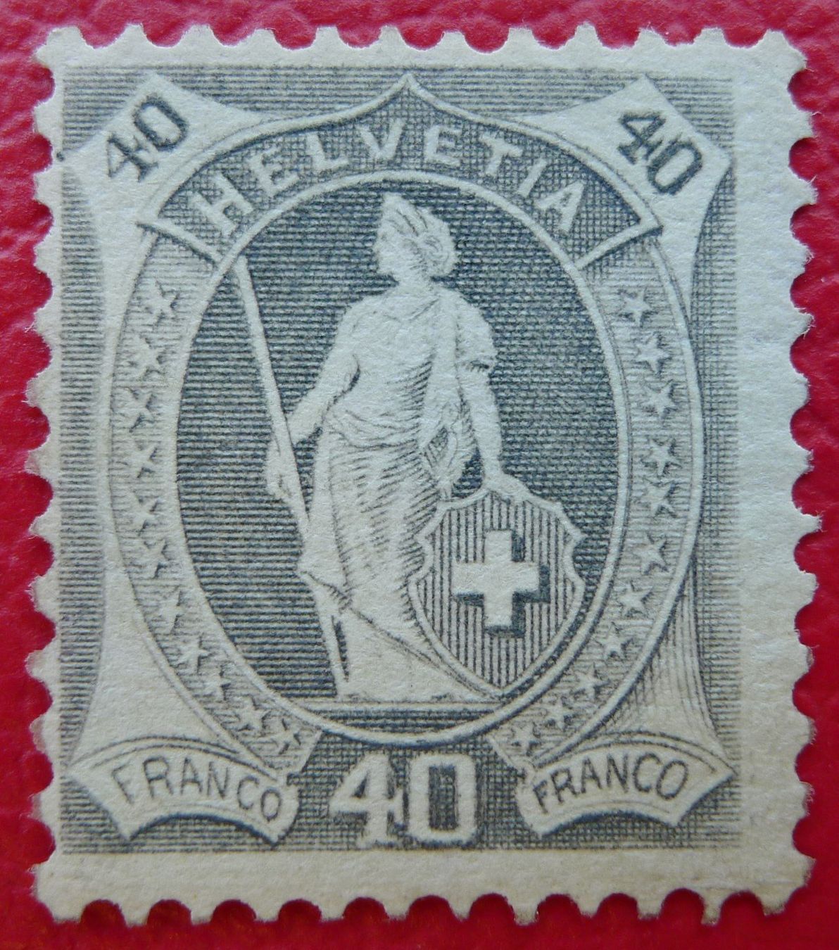 Tutti i francobolli: 1907, Stehende Helvetia 89A postfrisch **, Kat: 550.-+ – Usato da Sursee venduto da Luzernerraute