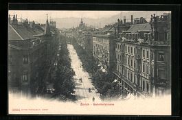 Zürich, Bahnhofstrasse aus der Vogelsch