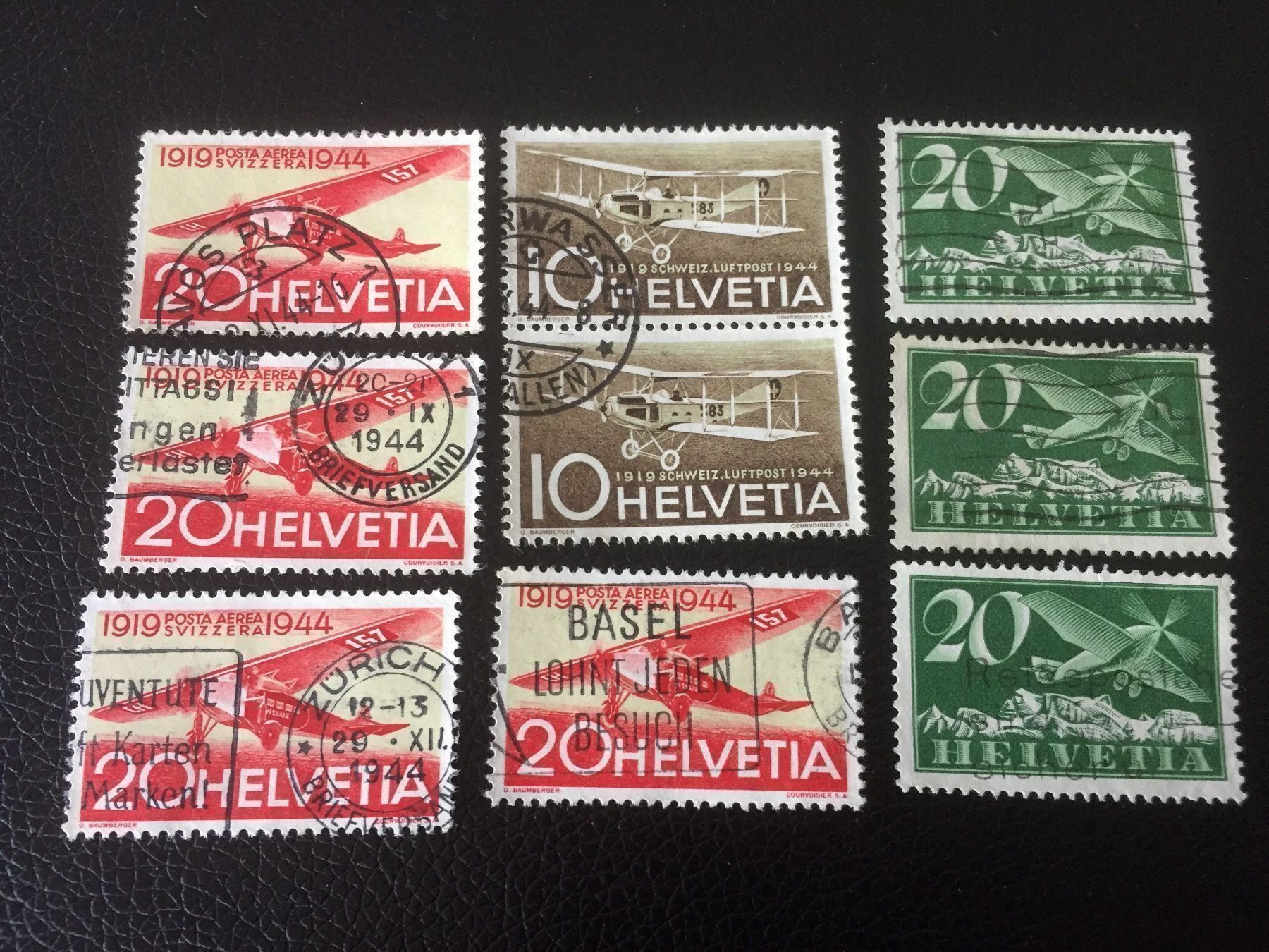 Alle Briefmarken: 9 sehr schön gestempelte Flugpostmarken – Gebraucht aus Rebstein von Soapyy13